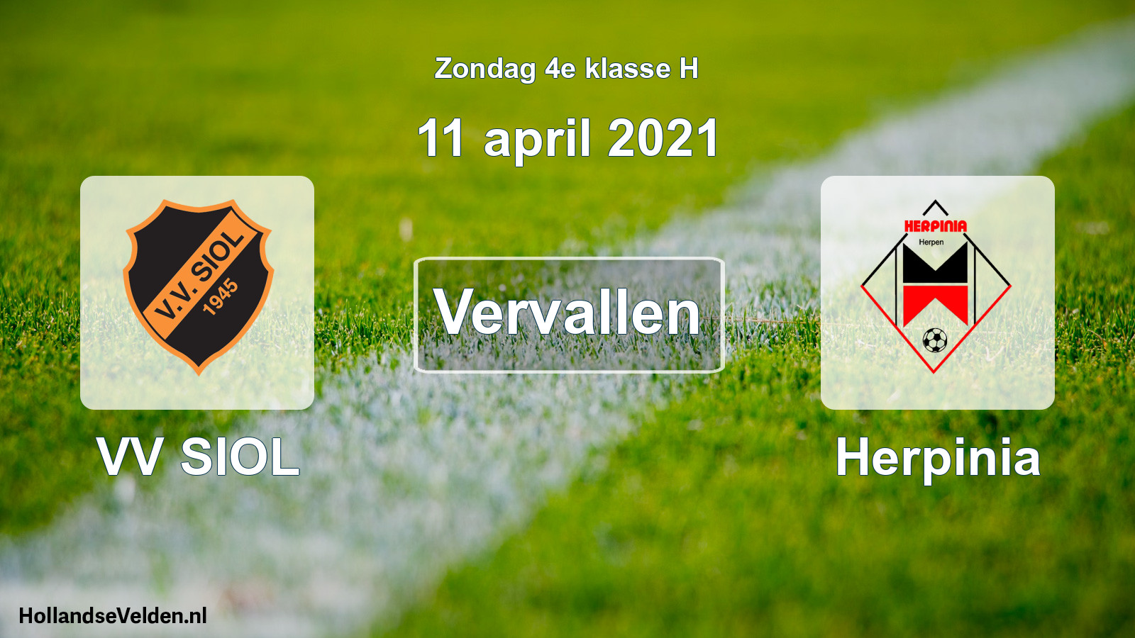 Scheduled Match: VV SIOL - Herpinia (11 April 2021)
