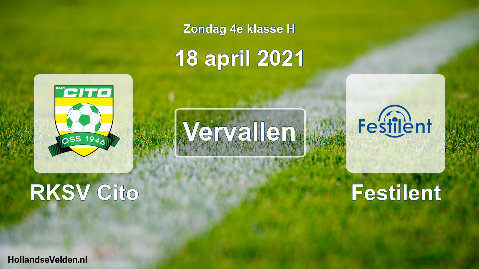 Scheduled Match: RKSV Cito - Festilent (18 April 2021)