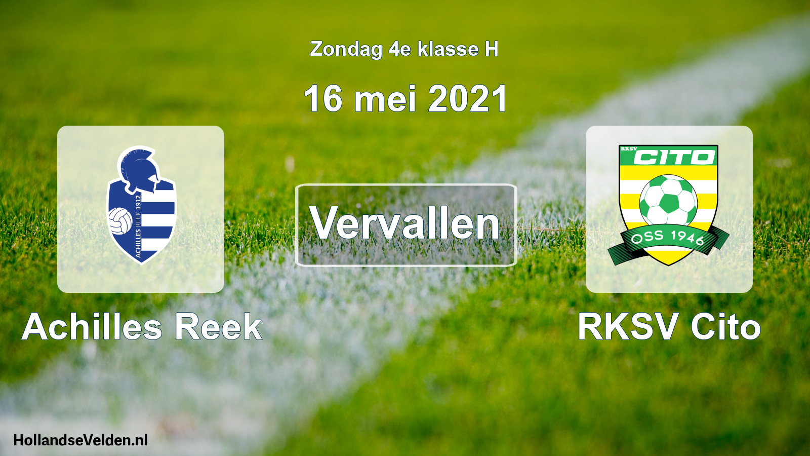 Scheduled Match: Achilles Reek - RKSV Cito (16 May 2021)
