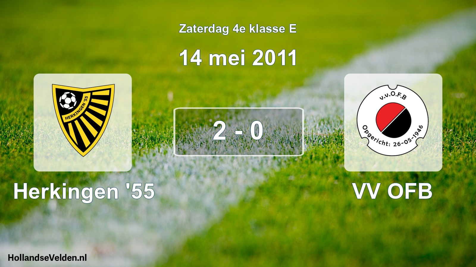 Total number of matches played: Herkingen '55 - VV OFB 2 - 0 (14 May 2011)
