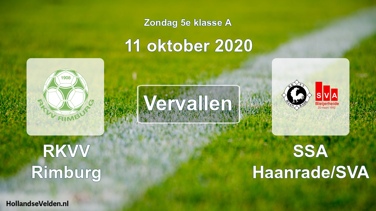 Scheduled Match: RKVV Rimburg - SSA Haanrade/SVA (11 October 2020)