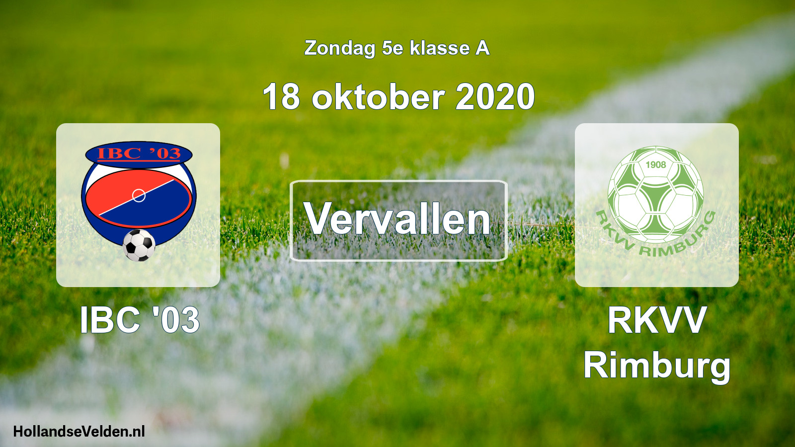 Scheduled Match: IBC '03 - RKVV Rimburg (18 October 2020)