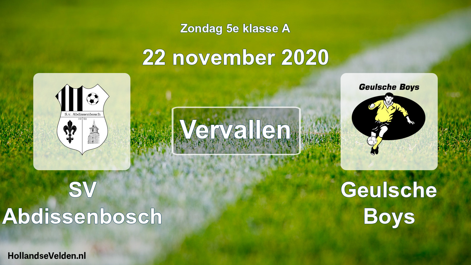 Scheduled Match: SV Abdissenbosch - Geulsche Boys (22 November 2020)