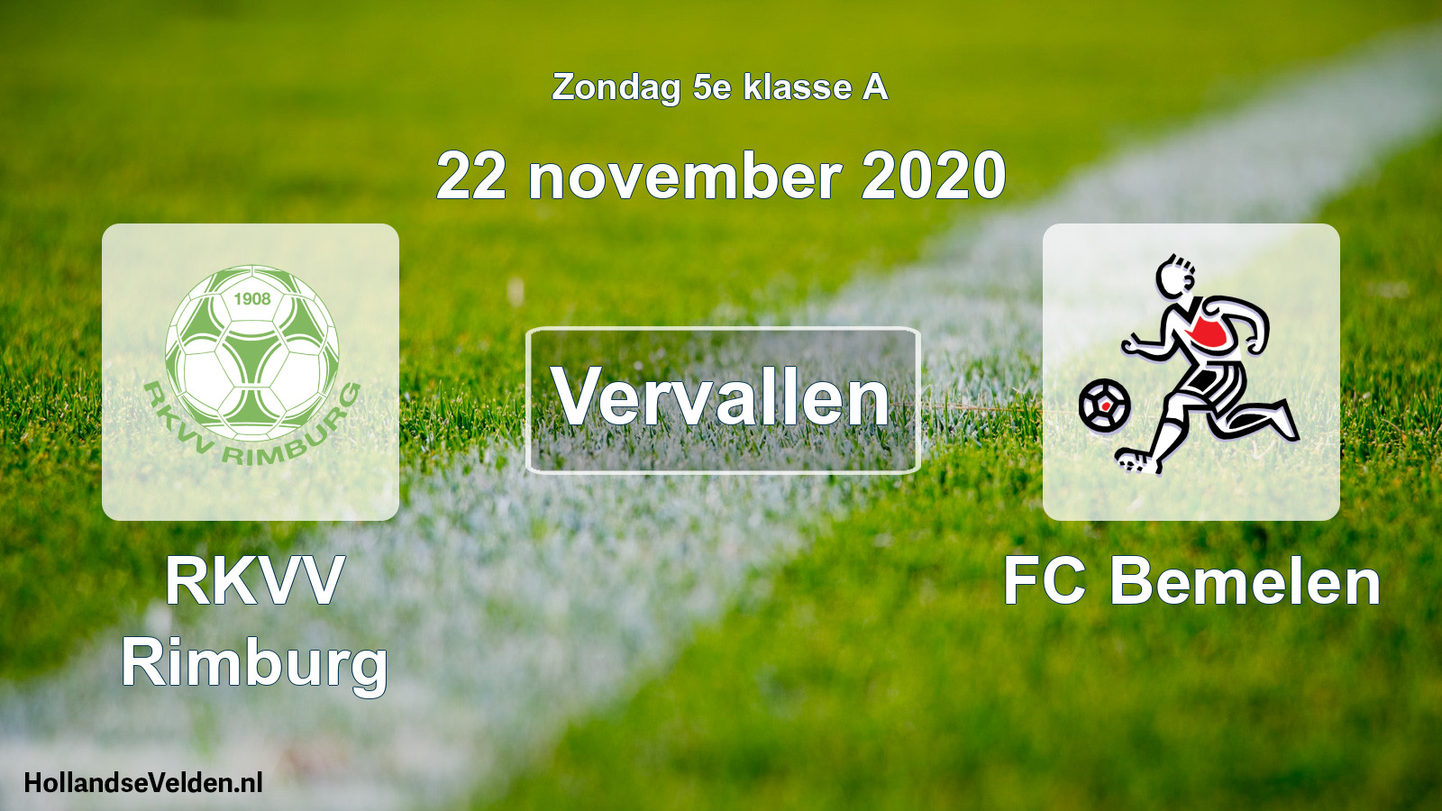 Scheduled Match: RKVV Rimburg - FC Bemelen (22 November 2020)