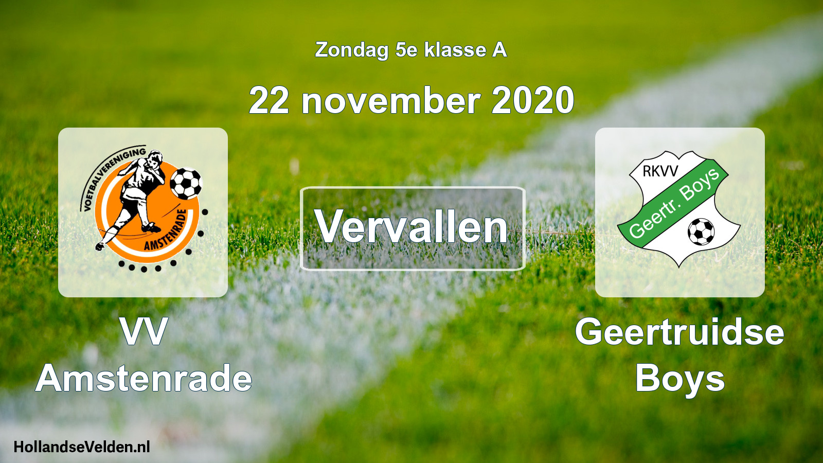 Scheduled Match: VV Amstenrade - Geertruidse Boys (22 November 2020)