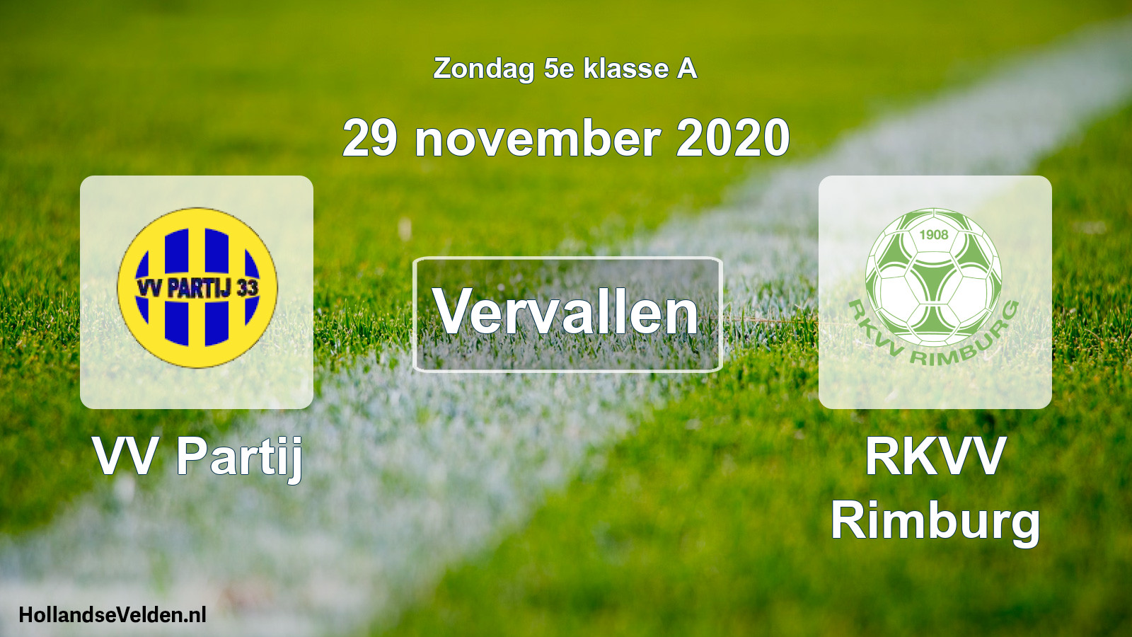 Scheduled Match: VV Partij - RKVV Rimburg (29 November 2020)