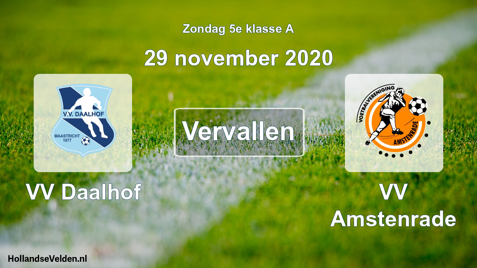 Scheduled Match: VV Daalhof - VV Amstenrade (29 November 2020)