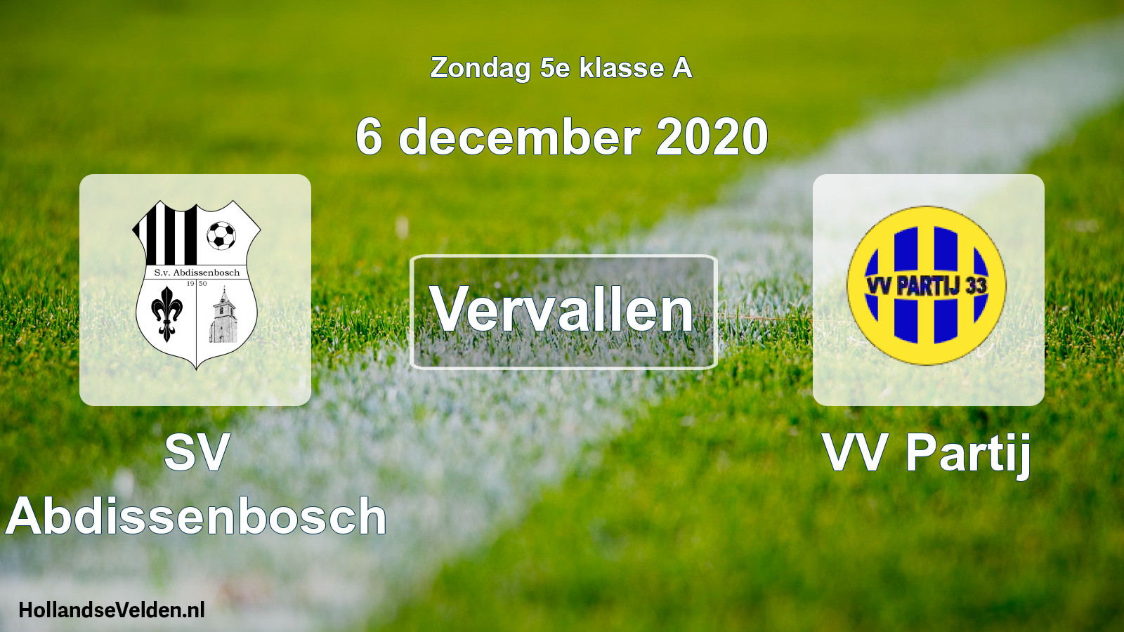Scheduled Match: SV Abdissenbosch - VV Partij (6 December 2020)