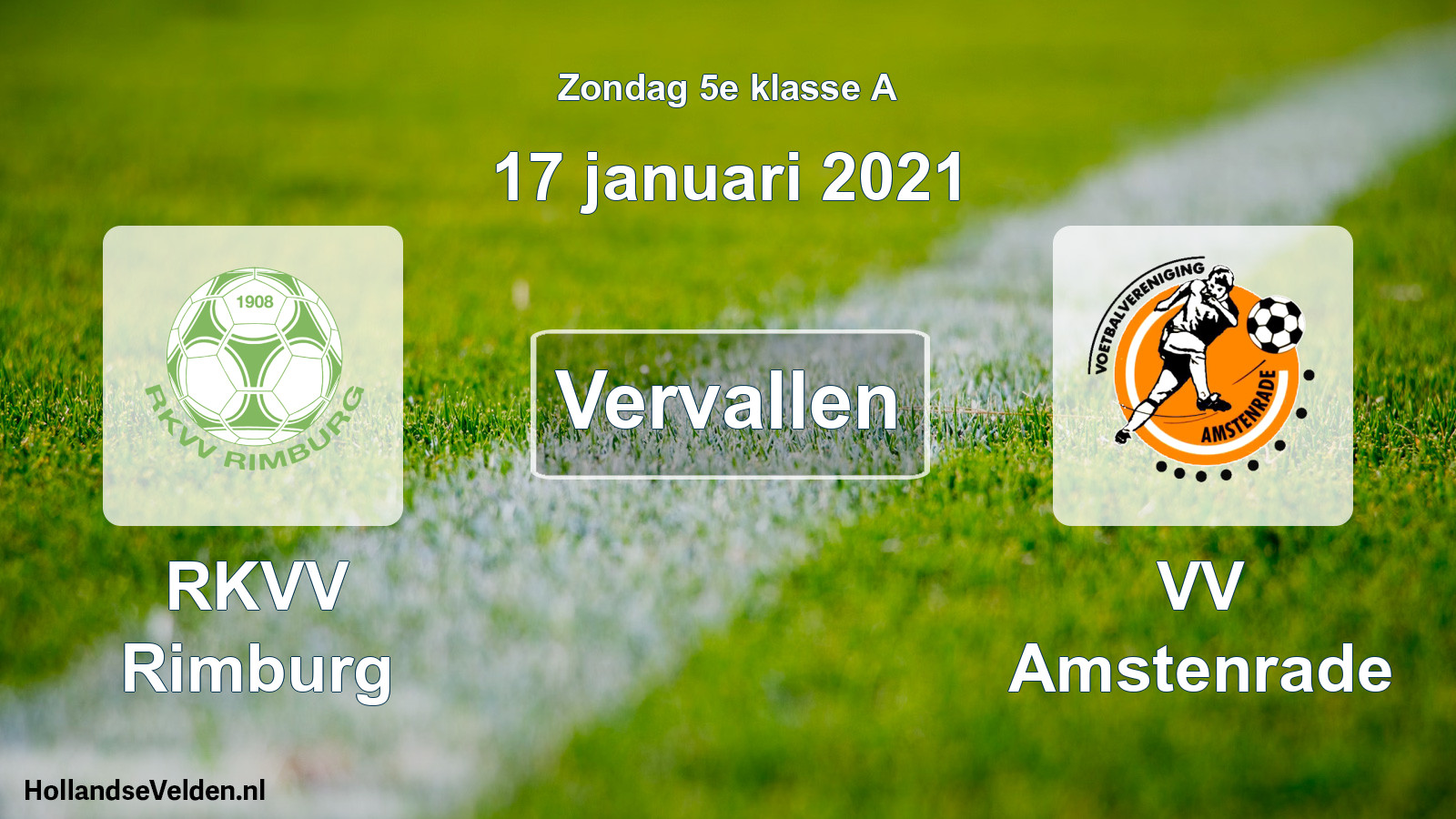 Scheduled Match: RKVV Rimburg - VV Amstenrade (17 January 2021)