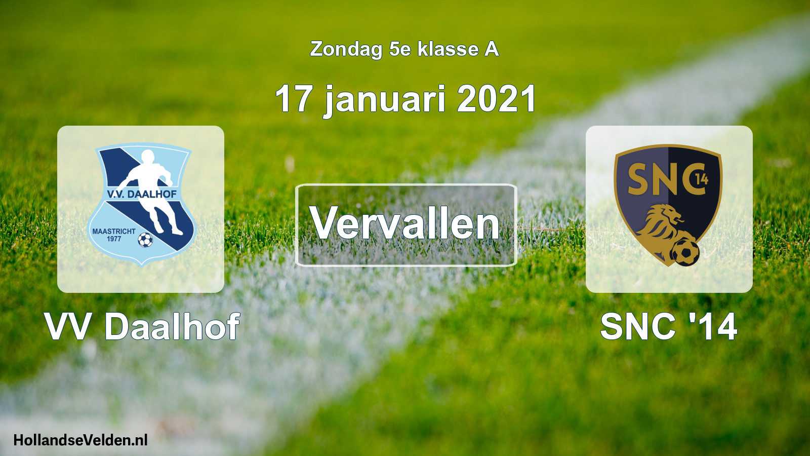 Scheduled Match: VV Daalhof - SNC '14 (17 January 2021)