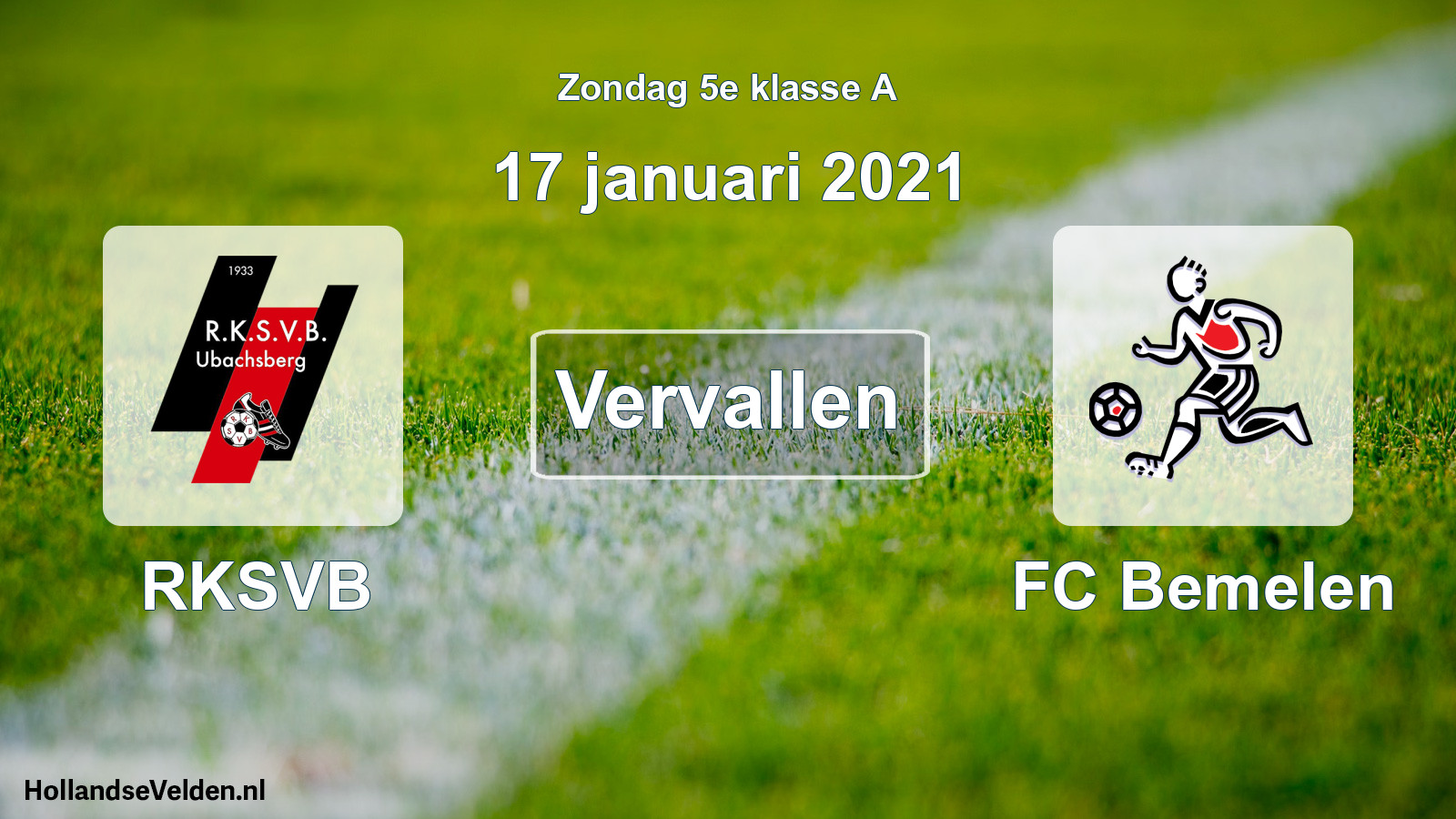 Scheduled Match: RKSVB - FC Bemelen (17 January 2021)