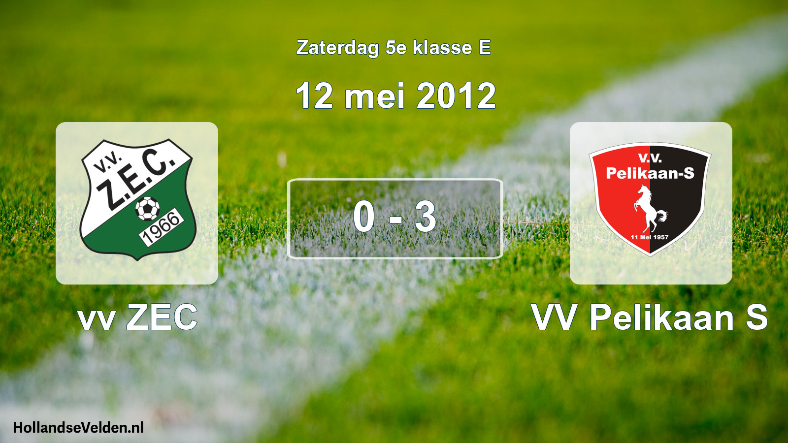 Total number of matches played: vv ZEC - VV Pelikaan S 0 - 3 (12 May 2012)