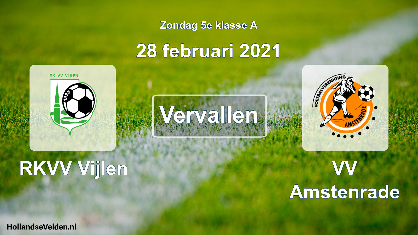 Scheduled Match: RKVV Vijlen - VV Amstenrade (28 February 2021)