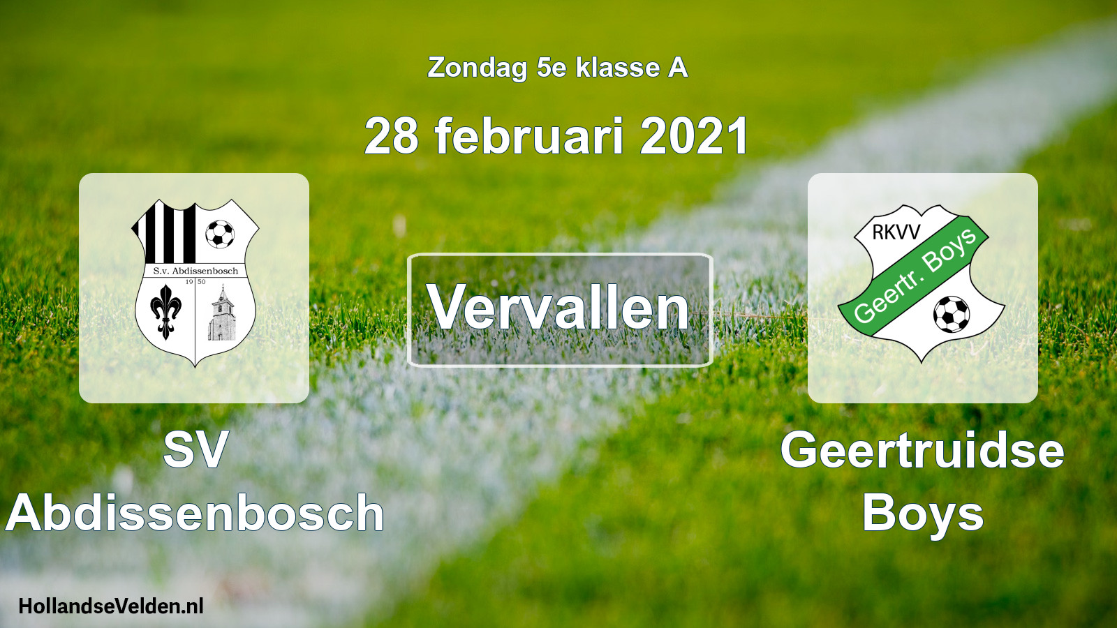 Scheduled Match: SV Abdissenbosch - Geertruidse Boys (28 February 2021)