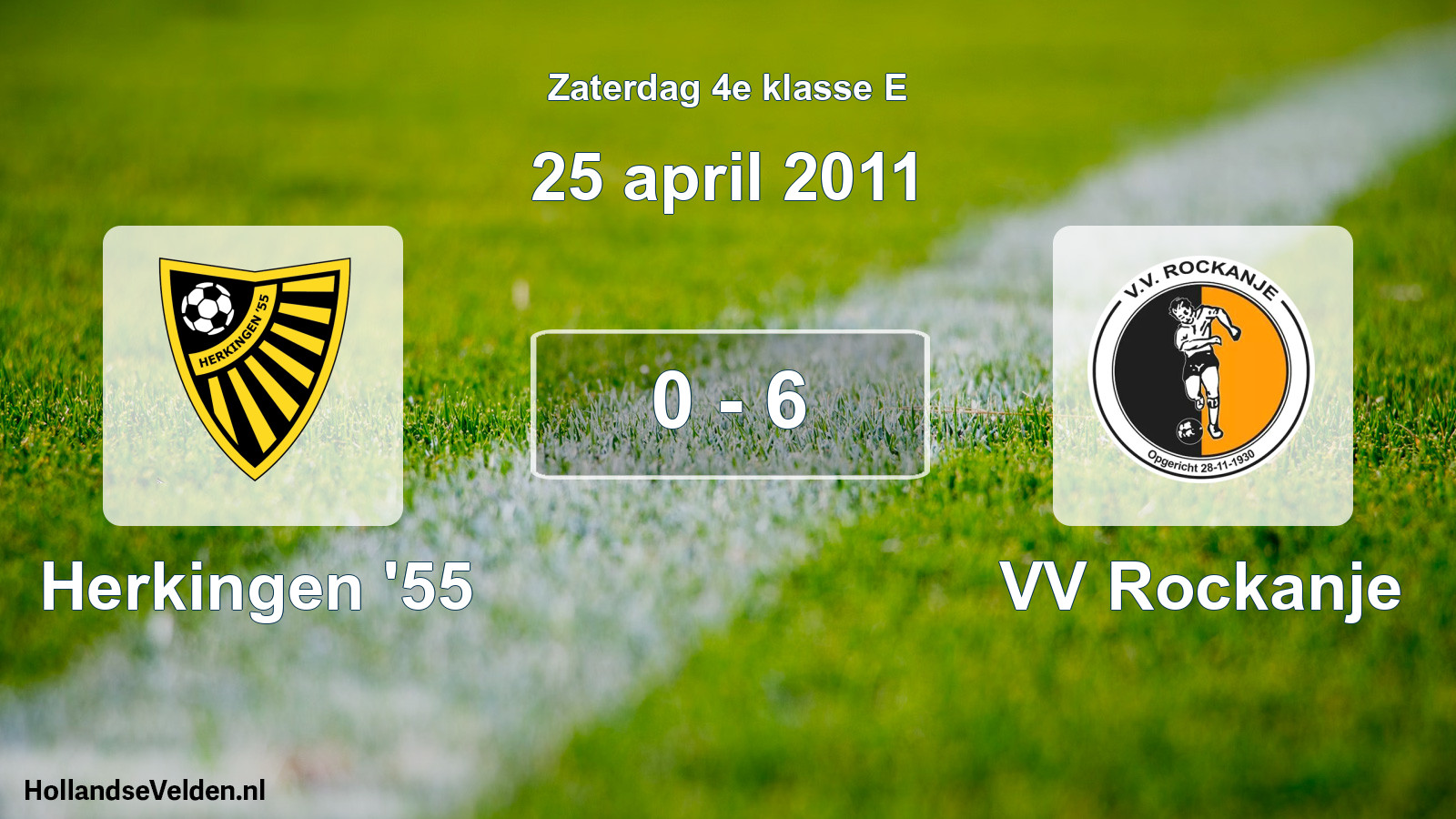 Total number of matches played: Herkingen '55 - VV Rockanje 0 - 6 (25 April 2011)
