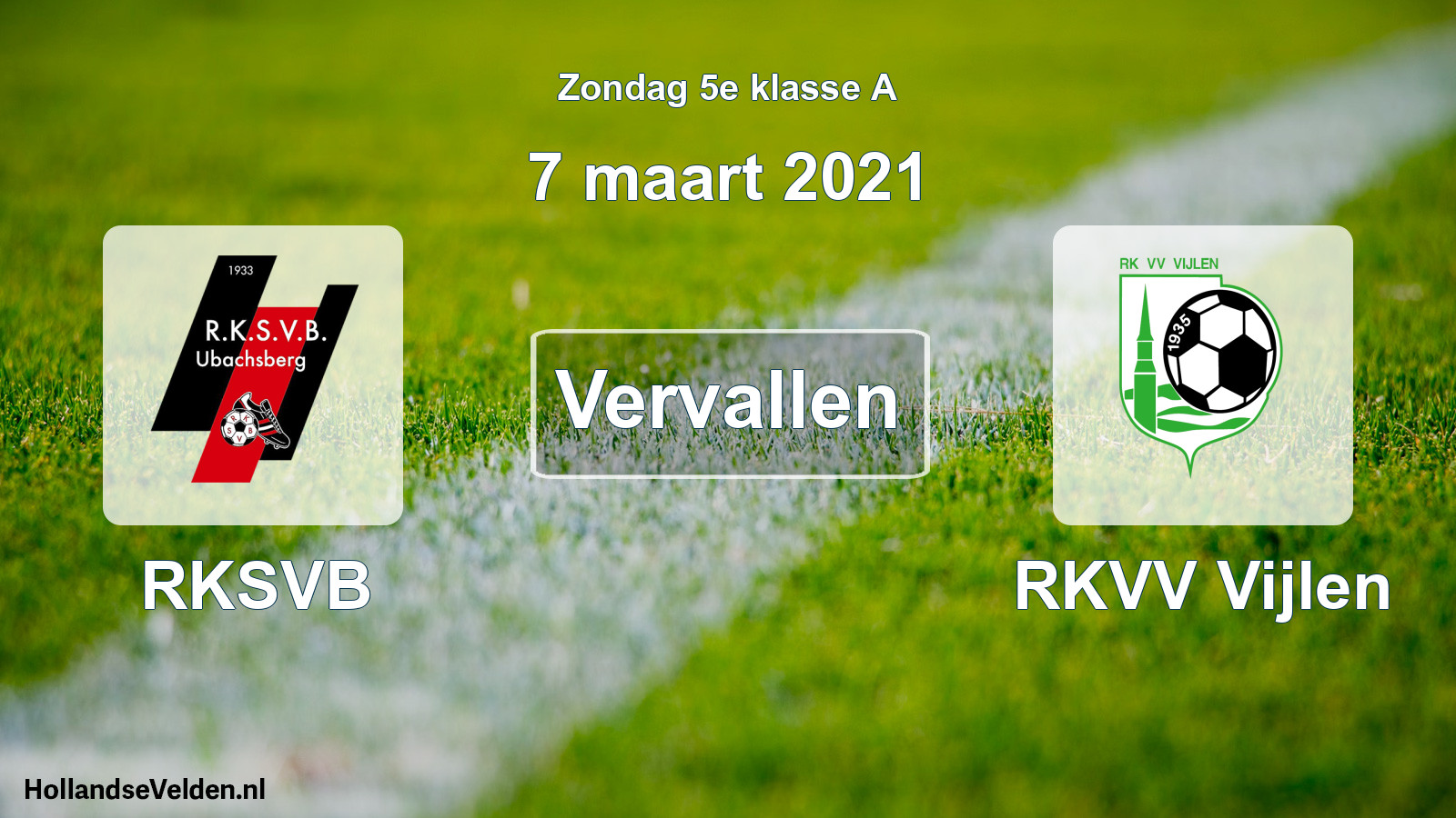 Scheduled Match: RKSVB - RKVV Vijlen (7 March 2021)
