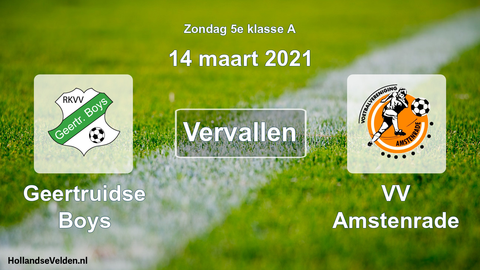 Scheduled Match: Geertruidse Boys - VV Amstenrade (14 March 2021)