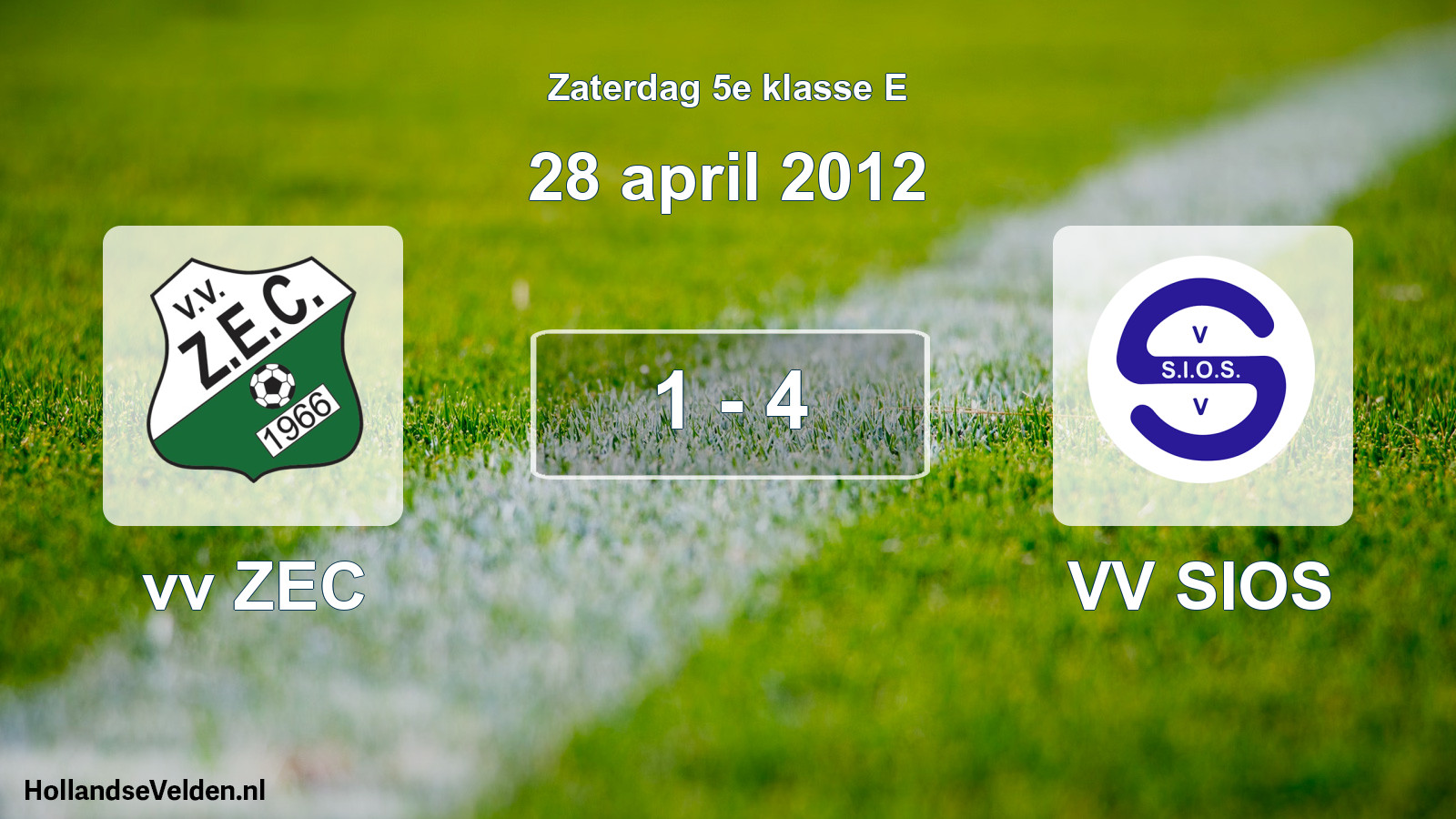Total number of matches played: vv ZEC - VV SIOS 1 - 4 (28 April 2012)