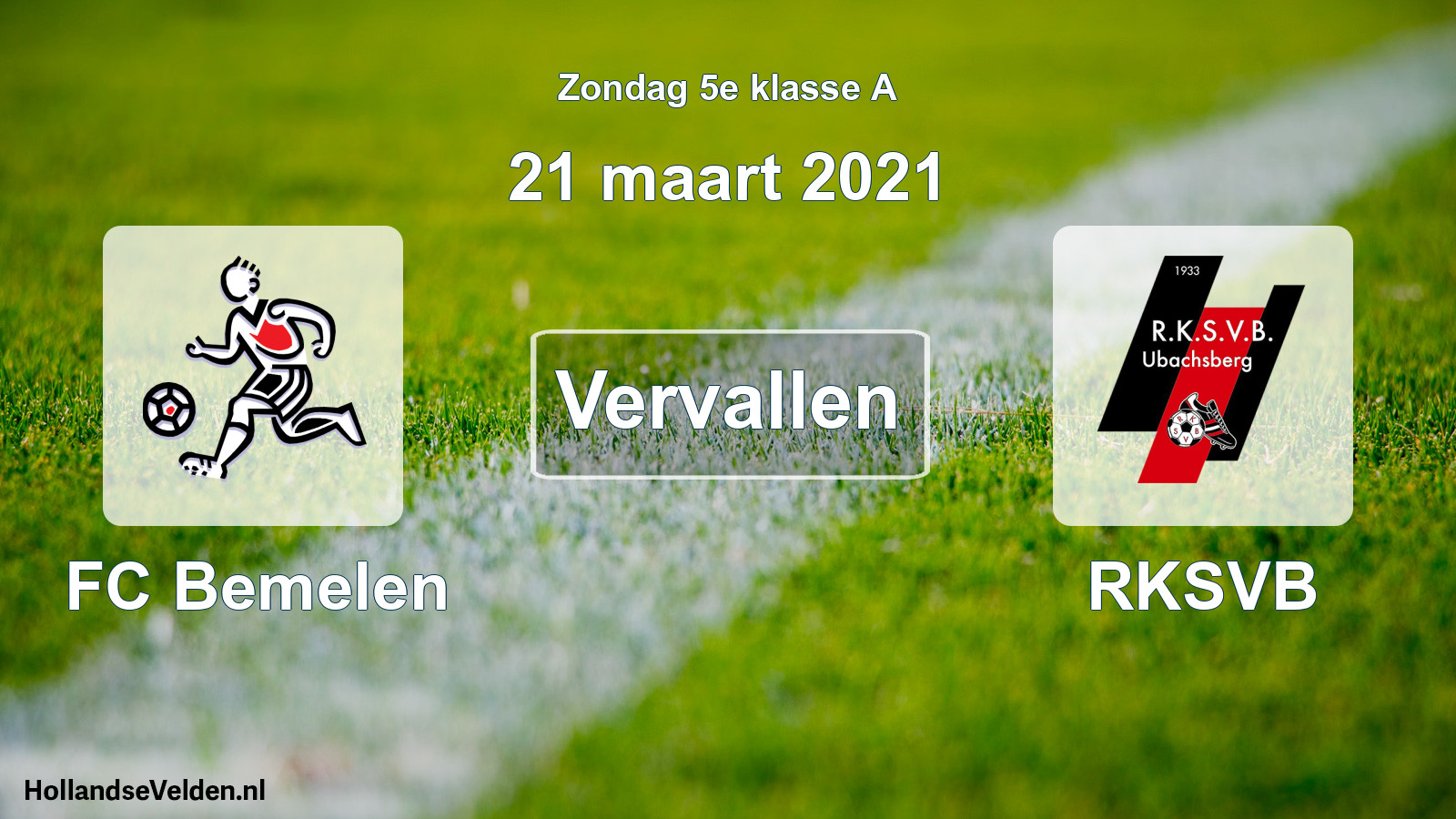 Scheduled Match: FC Bemelen - RKSVB (21 March 2021)