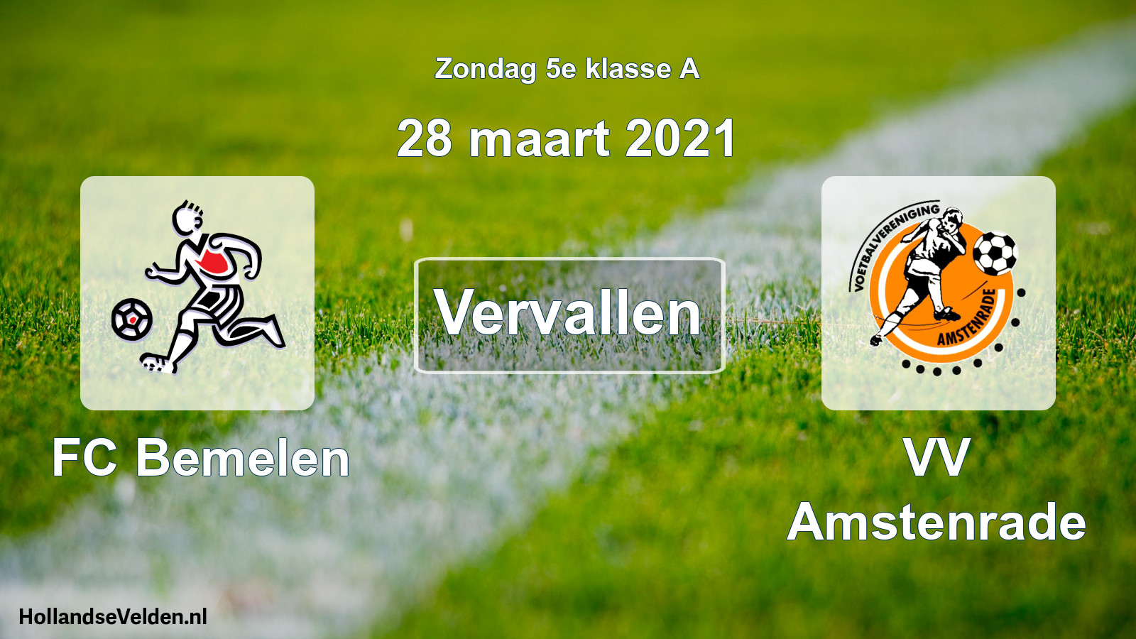 Scheduled Match: FC Bemelen - VV Amstenrade (28 March 2021)