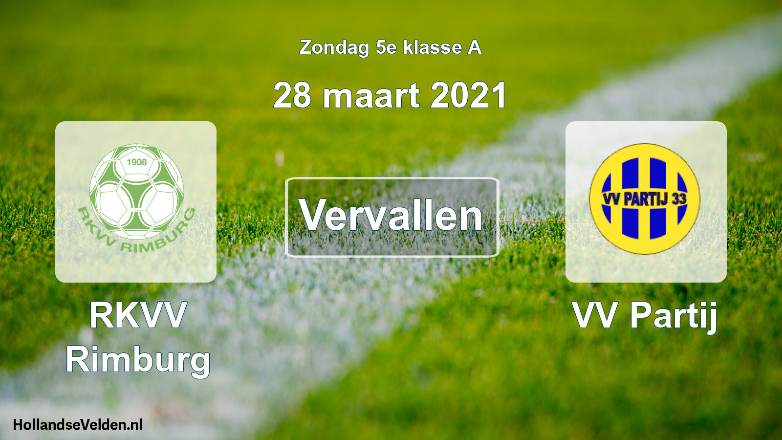 Scheduled Match: RKVV Rimburg - VV Partij (28 March 2021)