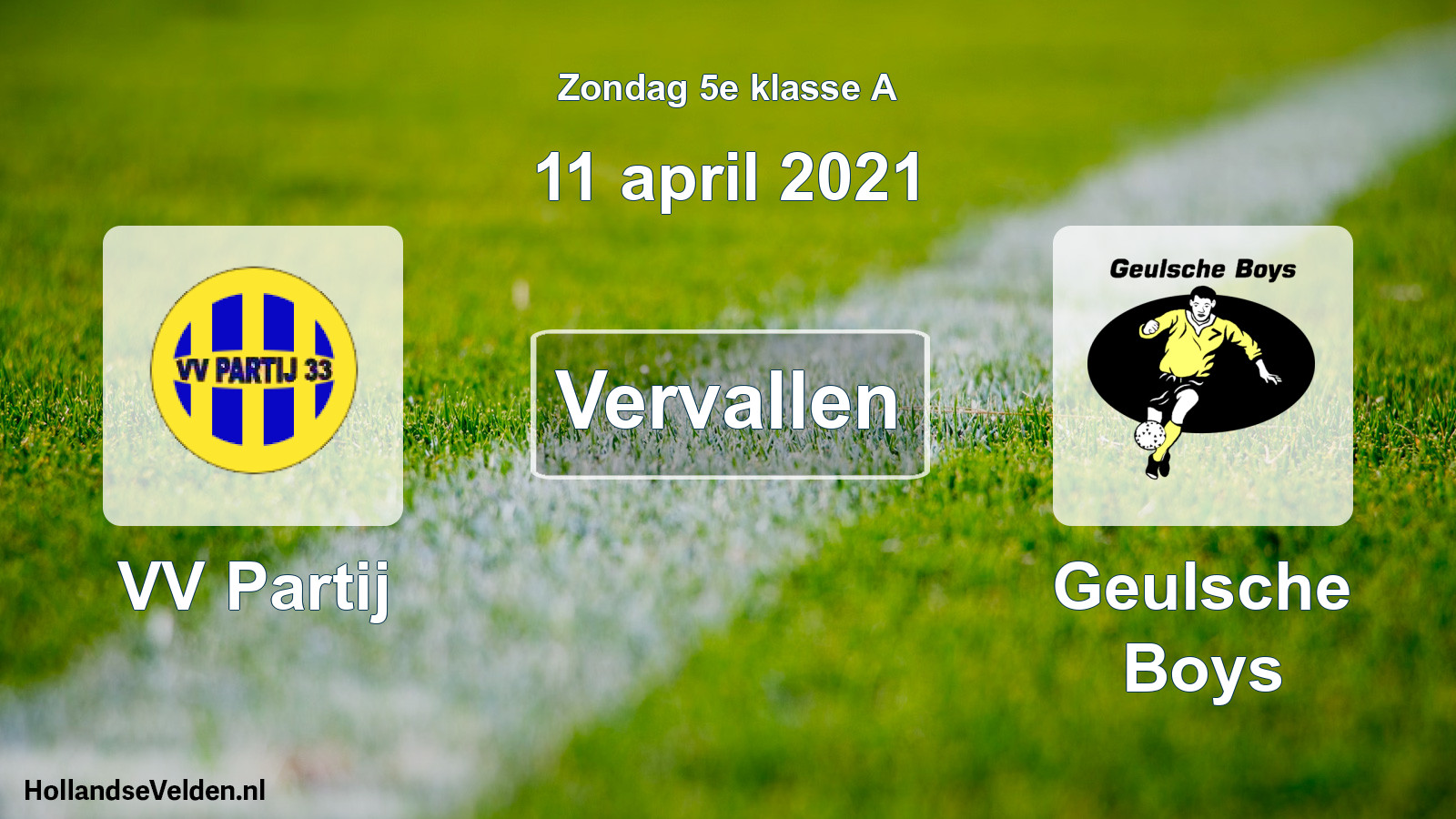 Scheduled Match: VV Partij - Geulsche Boys (11 April 2021)