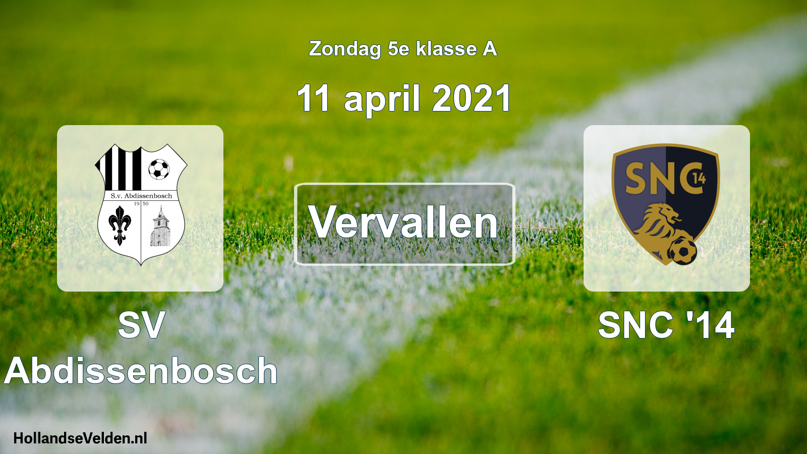 Scheduled Match: SV Abdissenbosch - SNC '14 (11 April 2021)