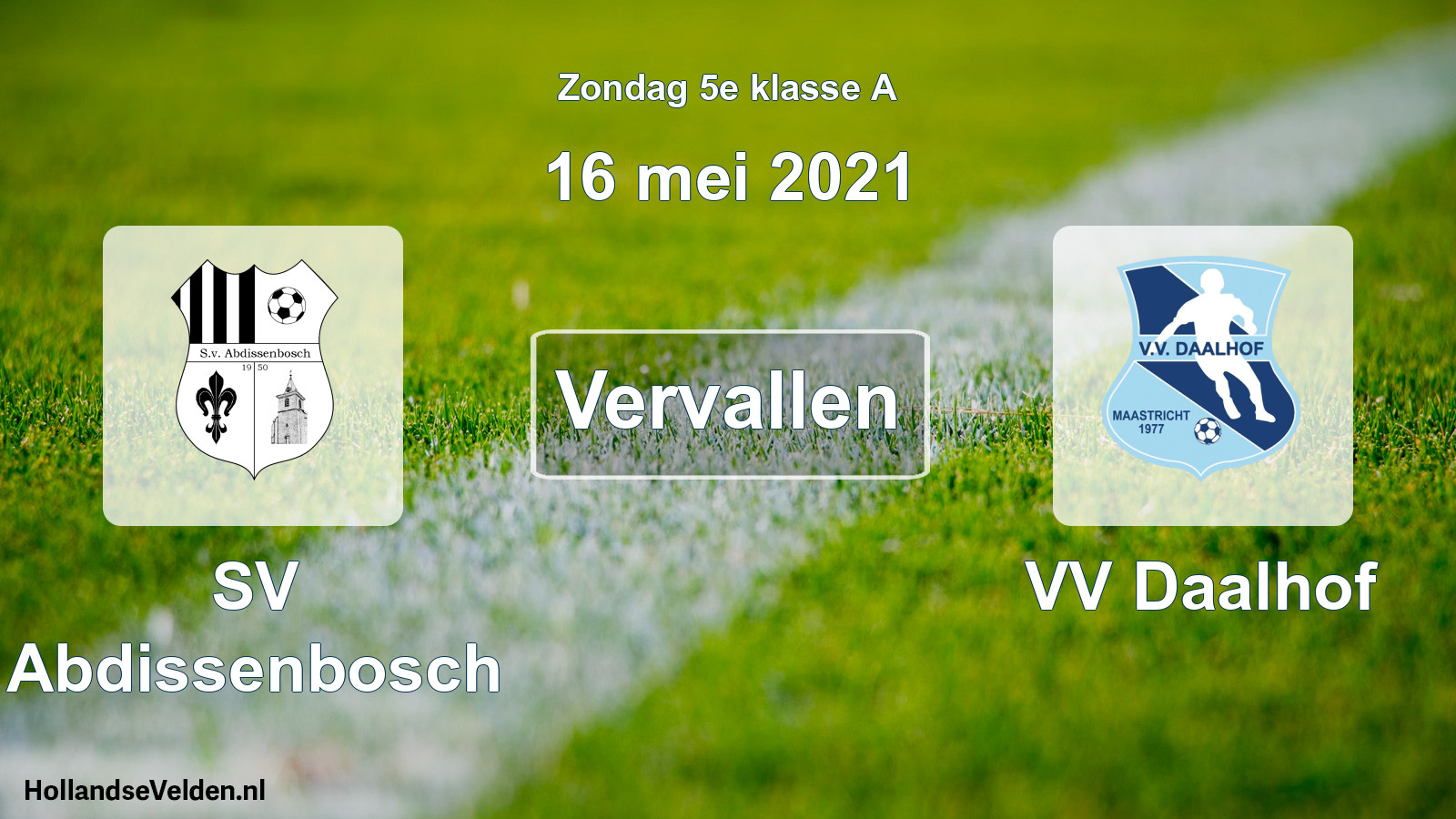Scheduled Match: SV Abdissenbosch - VV Daalhof (16 May 2021)