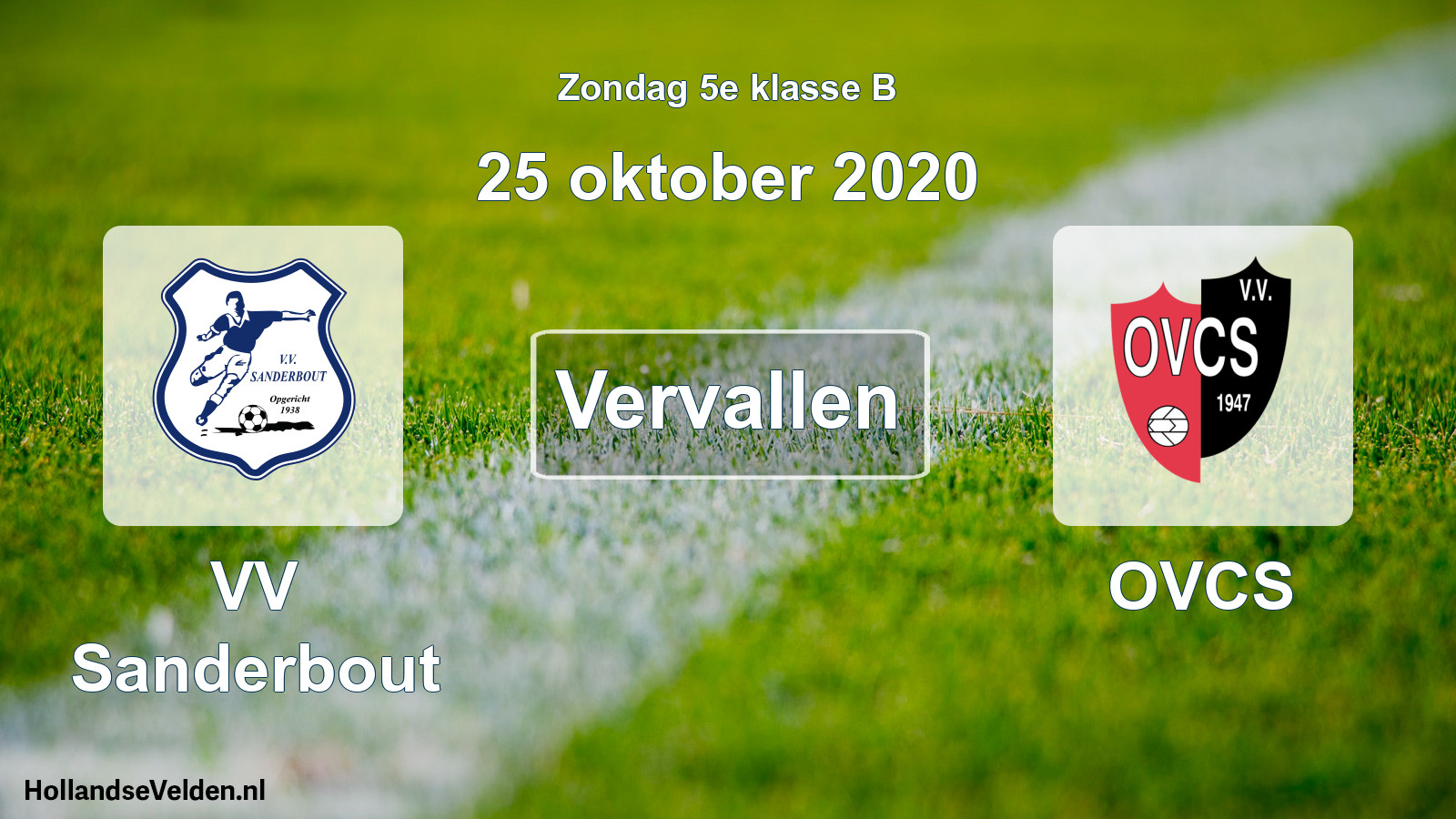 Scheduled Match: VV Sanderbout - OVCS (25 October 2020)