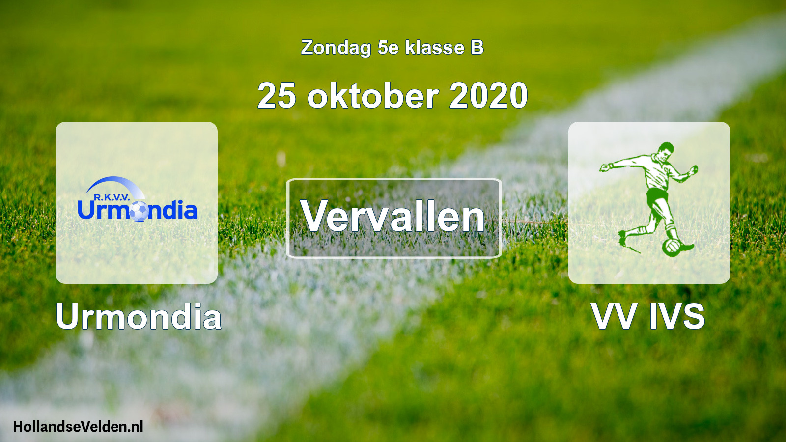 Scheduled Match: Urmondia - VV IVS (25 October 2020)