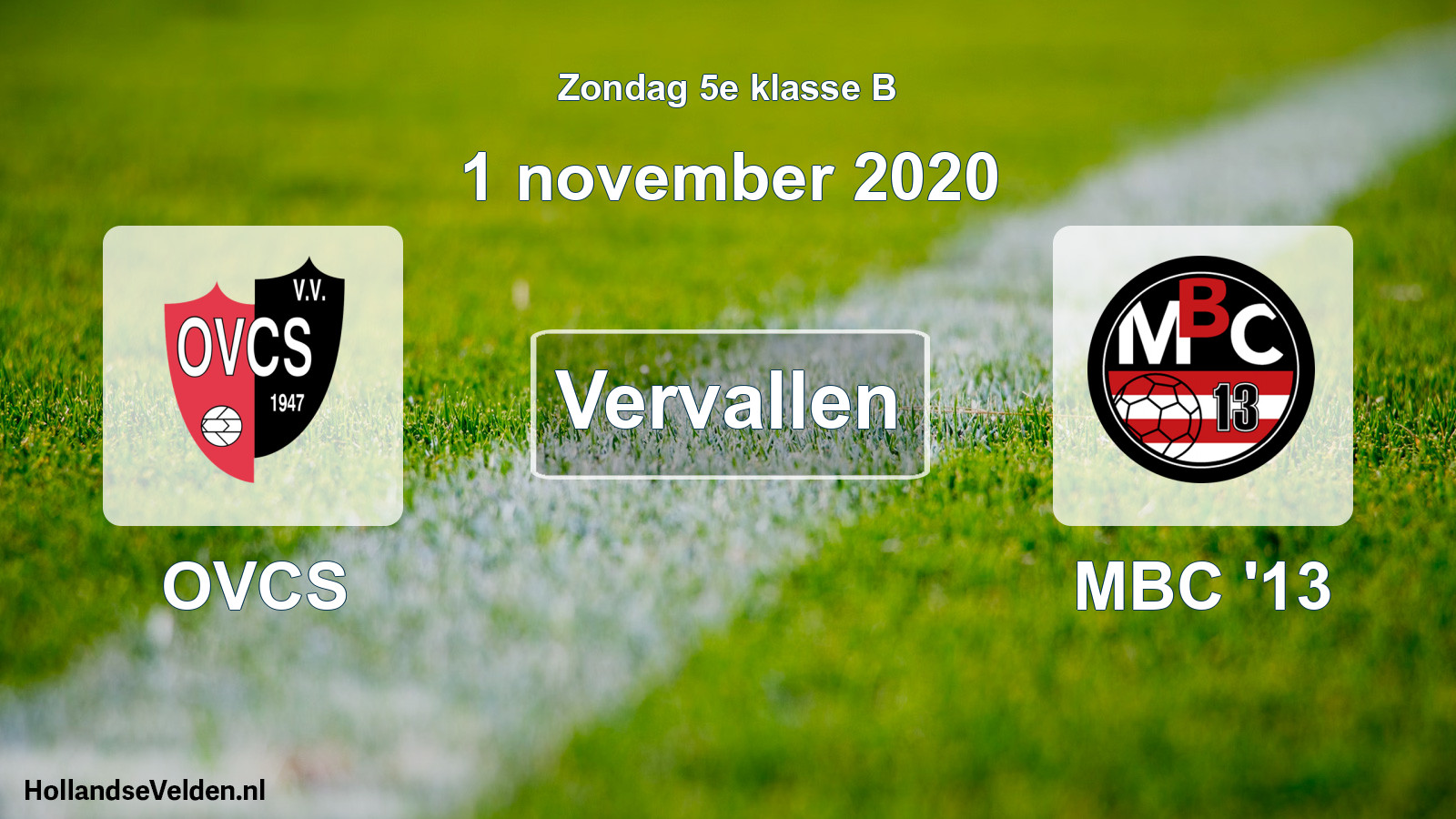 Scheduled Match: OVCS - MBC '13 (1 November 2020)