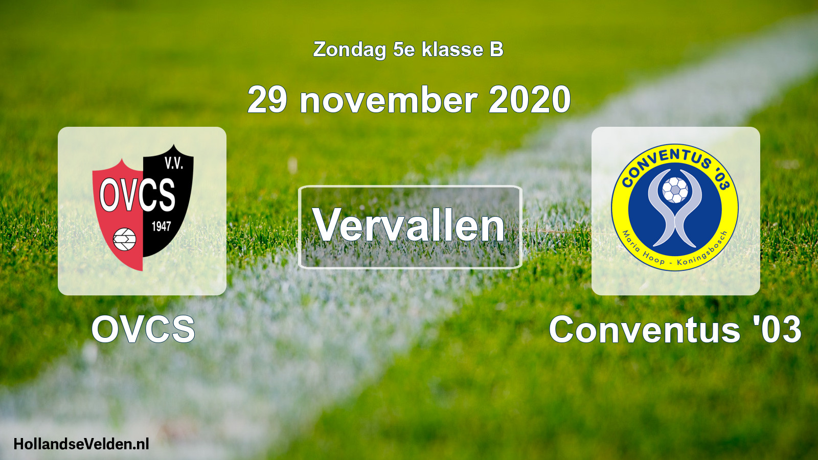 Scheduled Match: OVCS - Conventus '03 (29 November 2020)