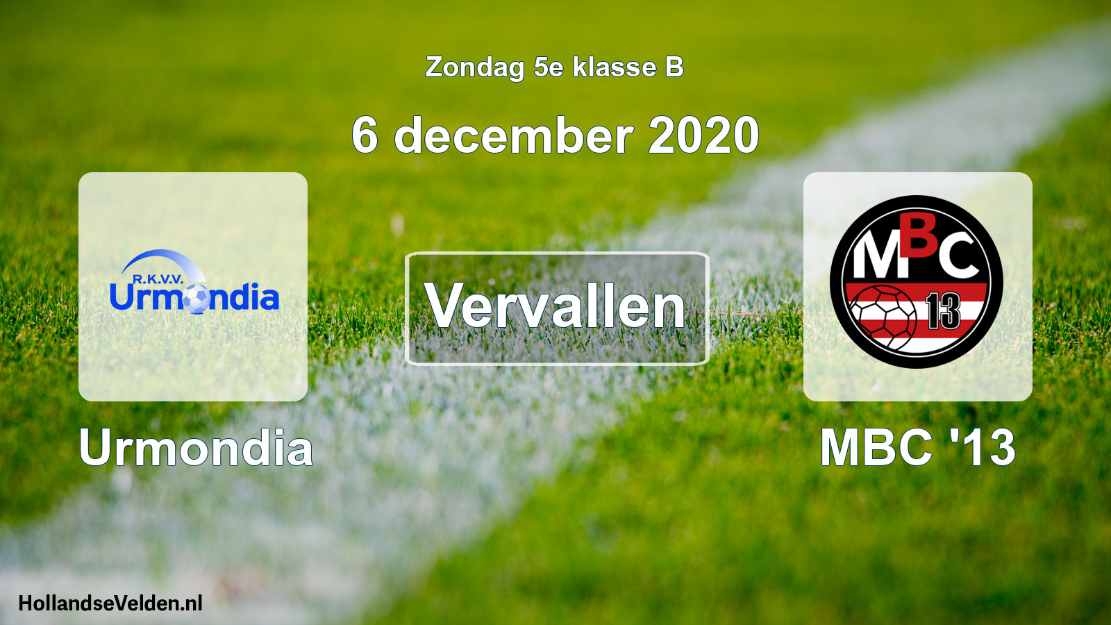 Scheduled Match: Urmondia - MBC '13 (6 December 2020)