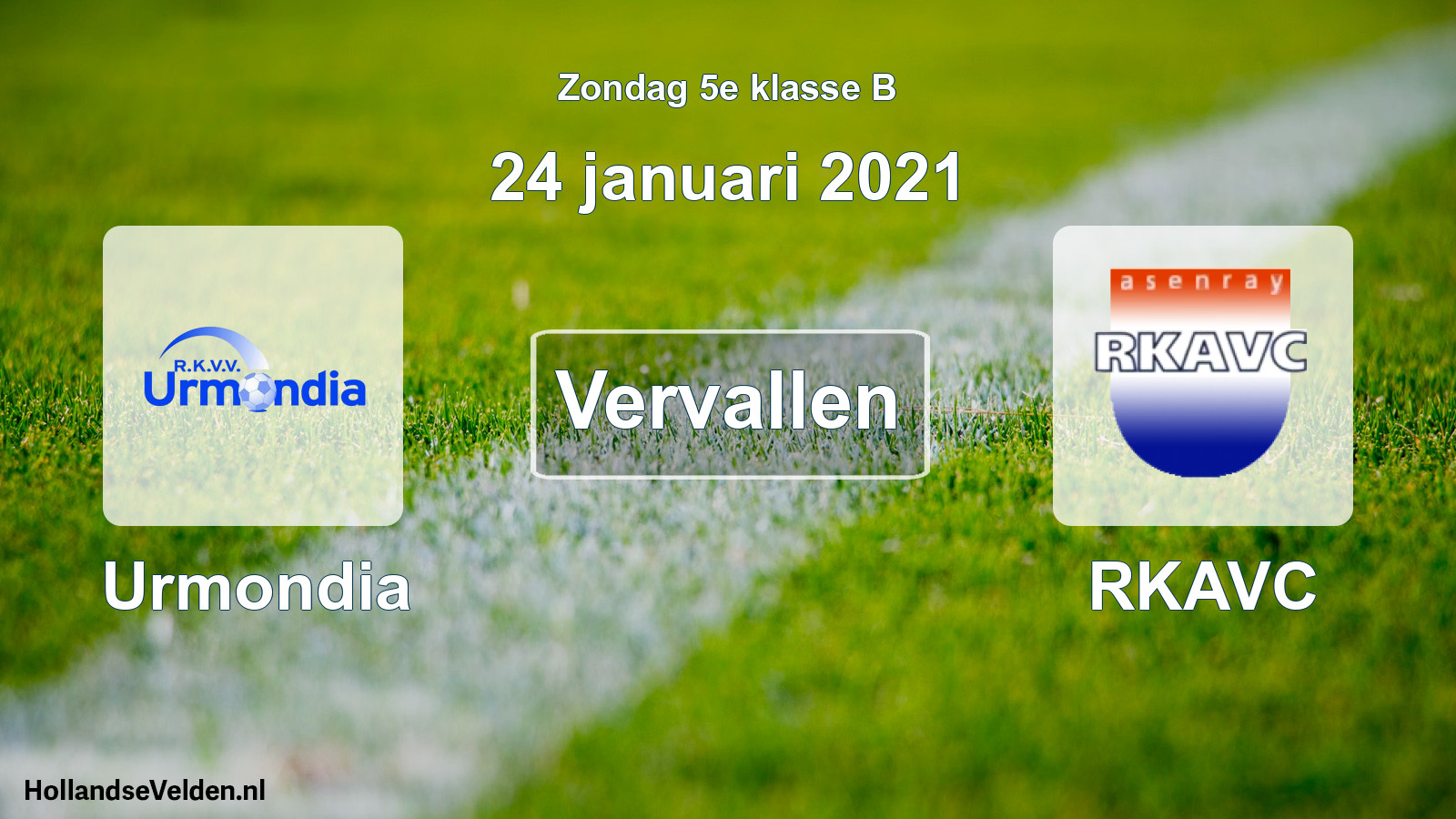 Scheduled Match: Urmondia - RKAVC (24 January 2021)
