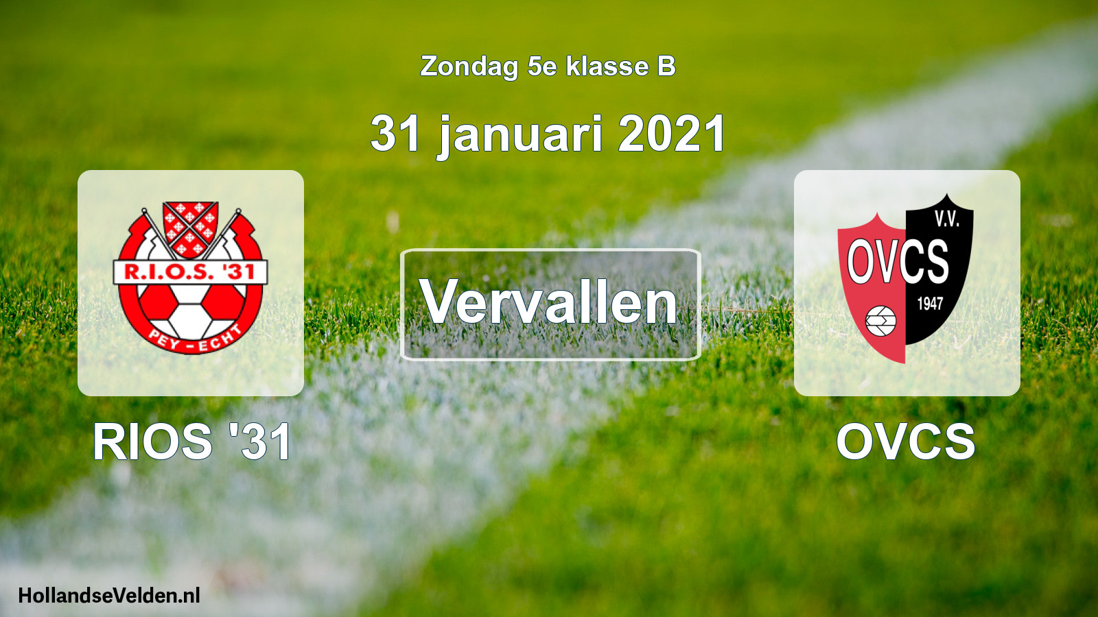 Scheduled Match: RIOS '31 - OVCS (31 January 2021)