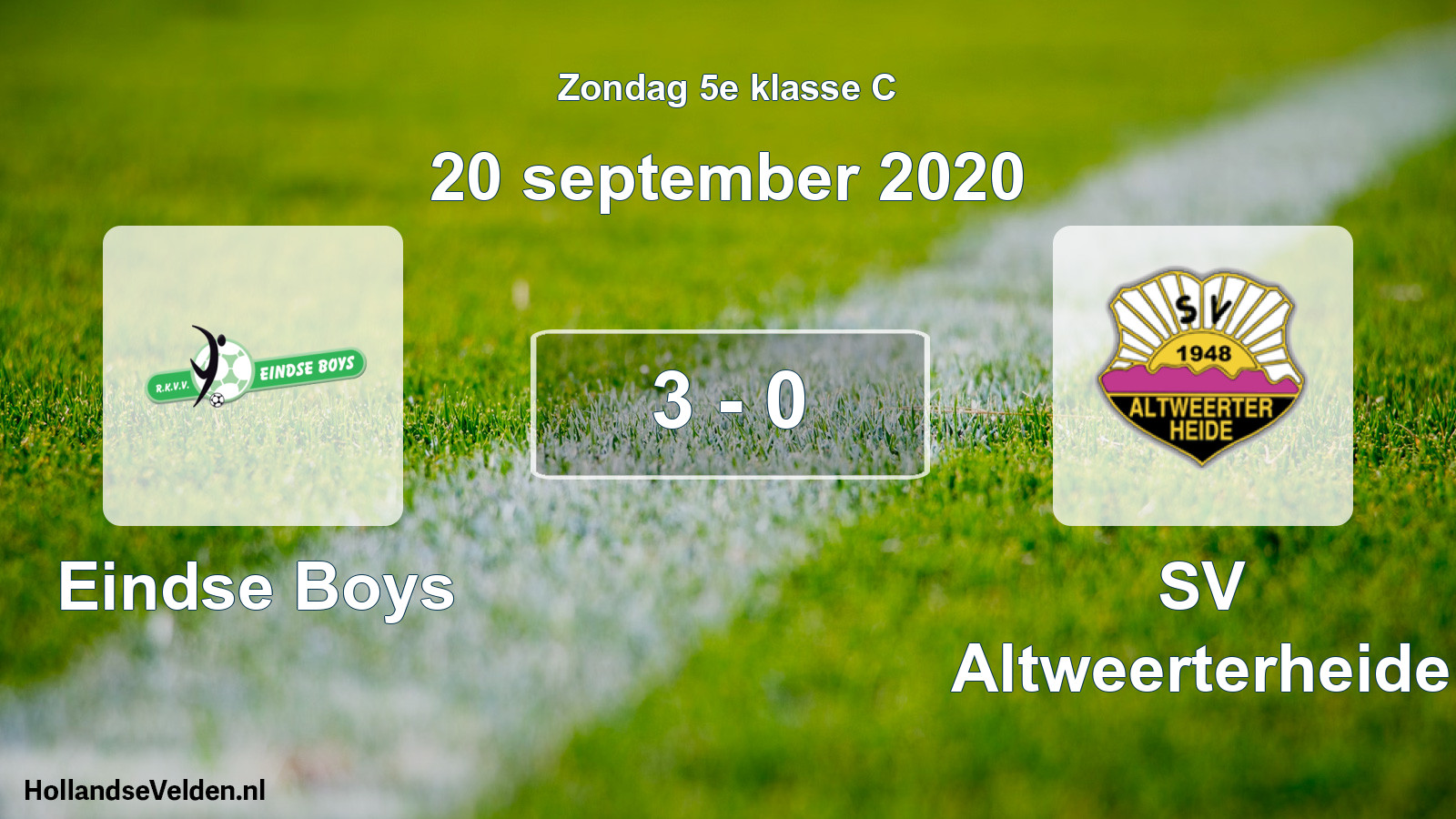 Total number of matches played: Eindse Boys - SV Altweerterheide 3 - 0 (20 September 2020)
