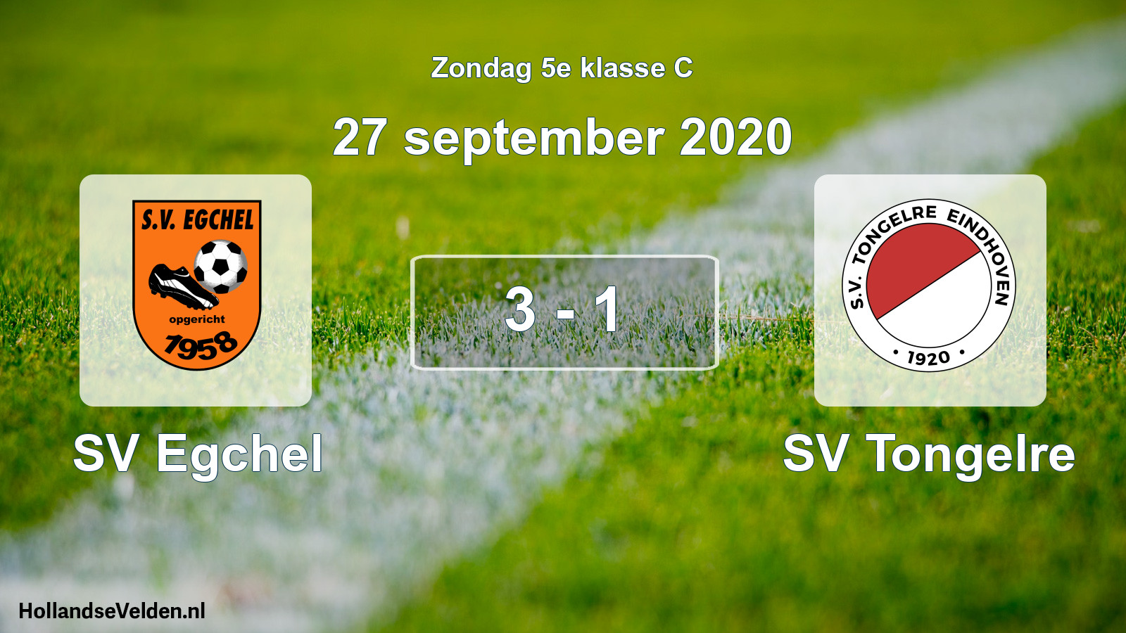 Total number of matches played: SV Egchel - SV Tongelre 3 - 1 (27 September 2020)