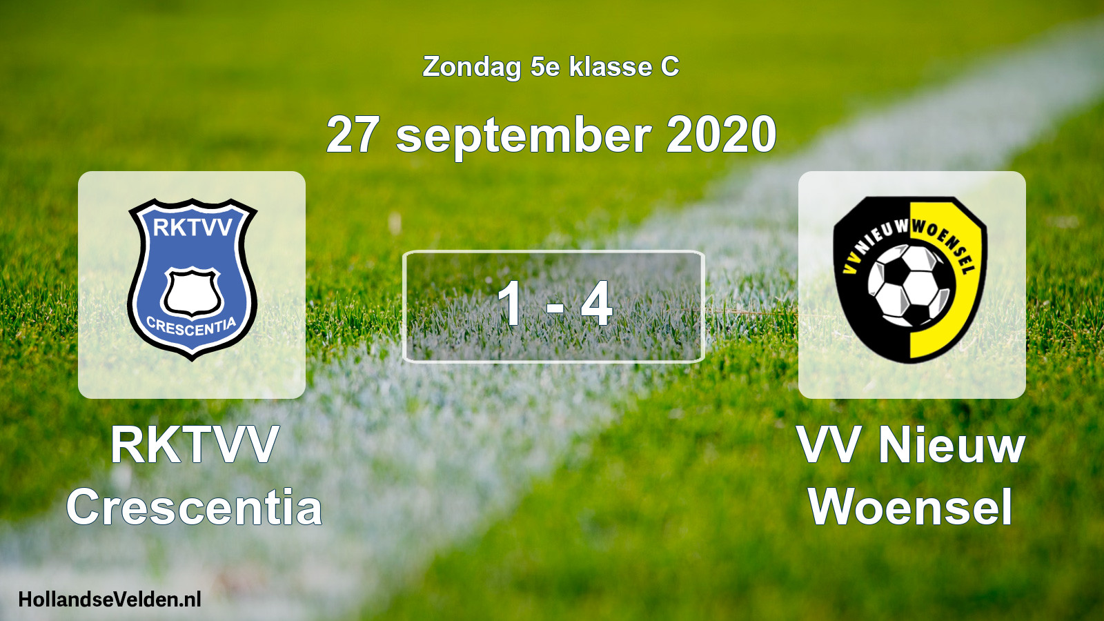 Total number of matches played: RKTVV Crescentia - VV Nieuw Woensel 1 - 4 (27 September 2020)