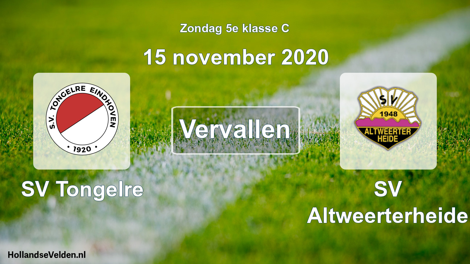 Scheduled Match: SV Tongelre - SV Altweerterheide (15 November 2020)