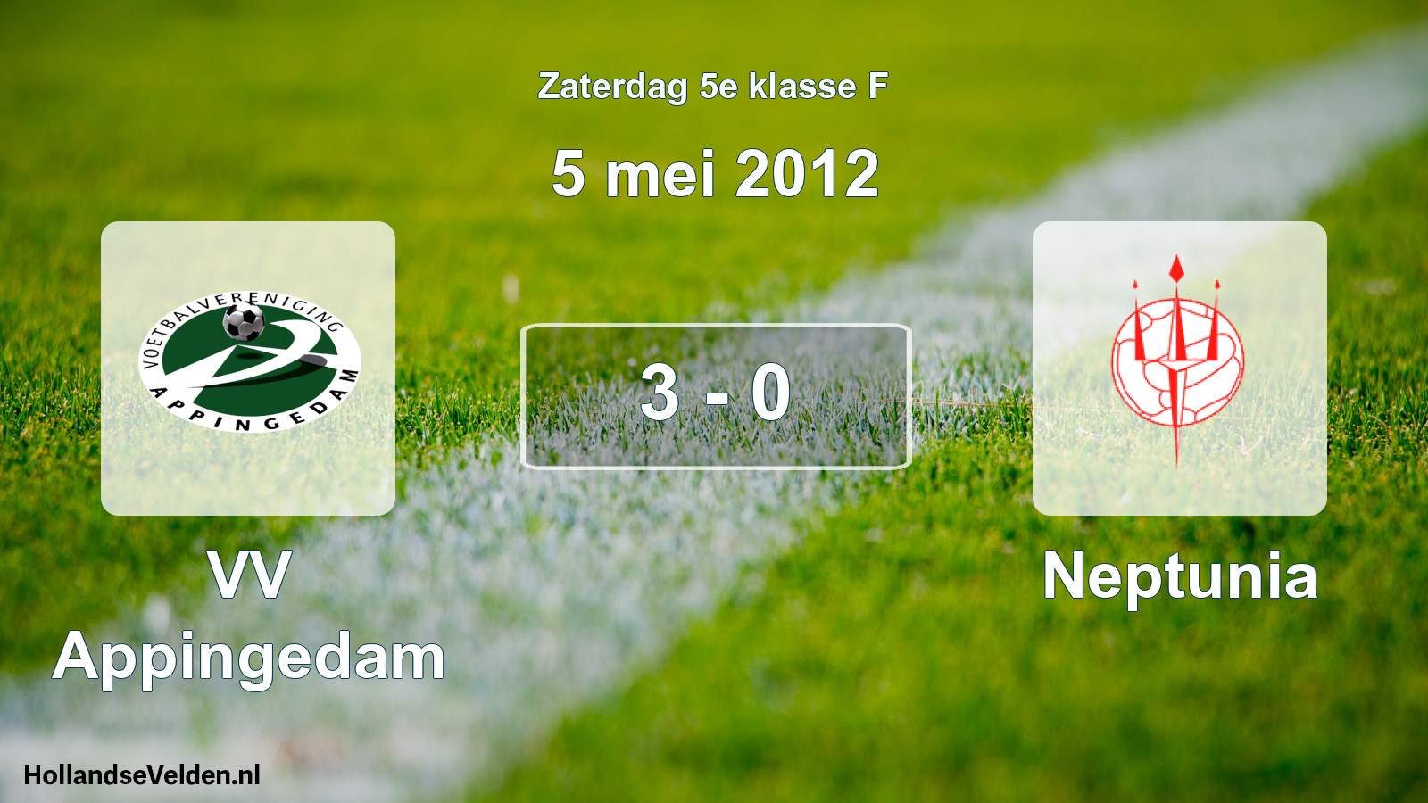 Total number of matches played: VV Appingedam - Neptunia 3 - 0 (5 May 2012)