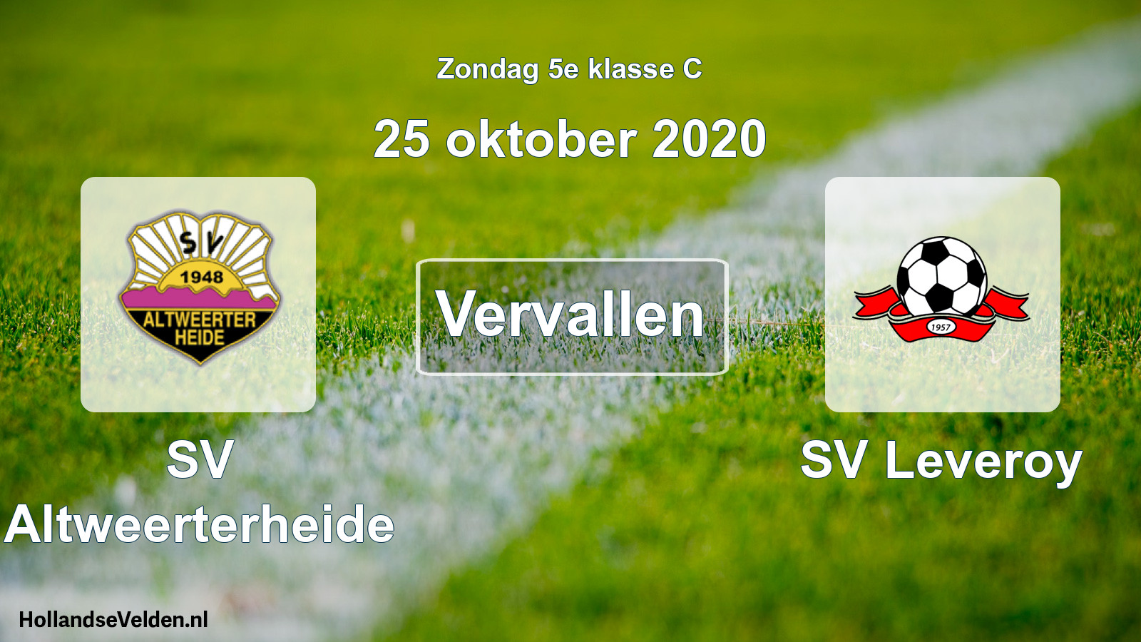 Scheduled Match: SV Altweerterheide - SV Leveroy (25 October 2020)
