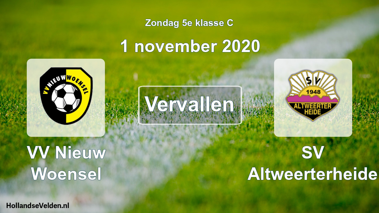 Scheduled Match: VV Nieuw Woensel - SV Altweerterheide (1 November 2020)