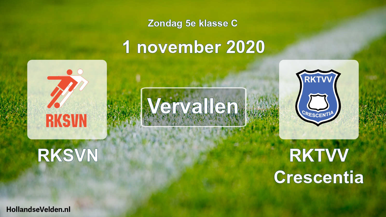 Scheduled Match: RKSVN - RKTVV Crescentia (1 November 2020)