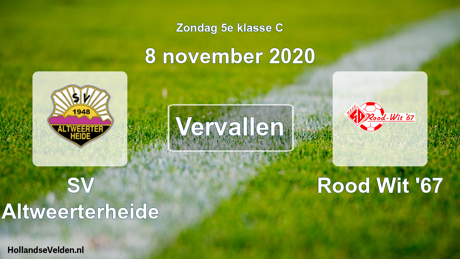 Scheduled Match: SV Altweerterheide - Rood Wit '67 (8 November 2020)