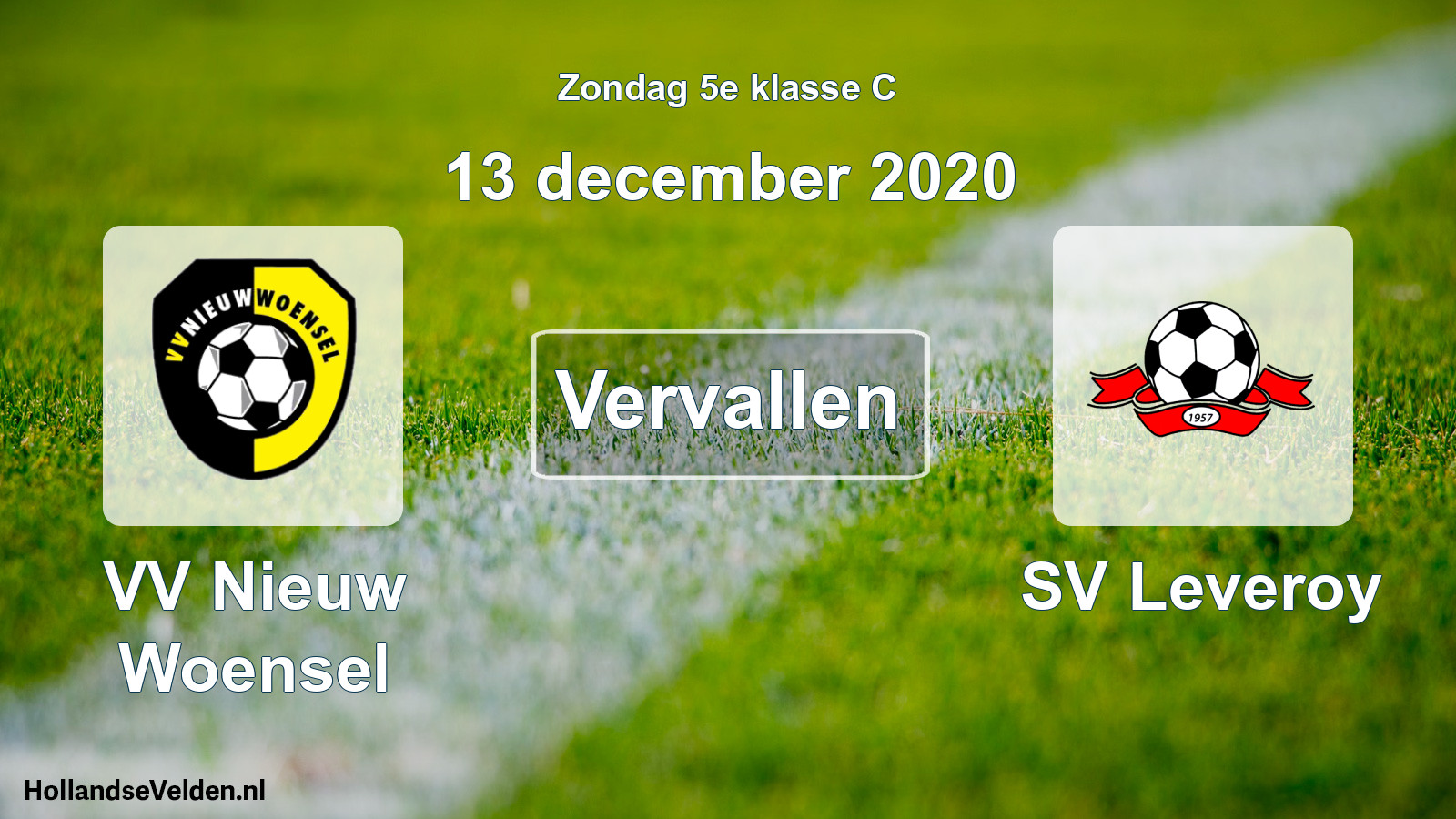 Scheduled Match: VV Nieuw Woensel - SV Leveroy (13 December 2020)