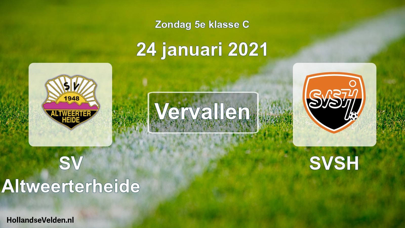 Scheduled Match: SV Altweerterheide - SVSH (24 January 2021)