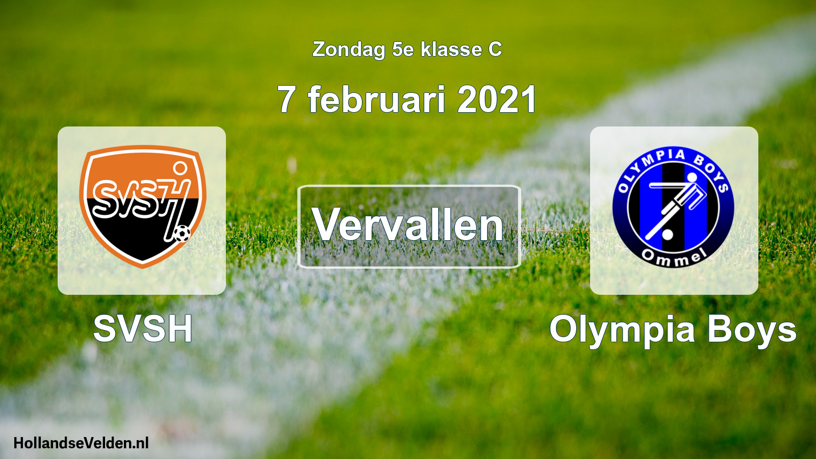 Scheduled Match: SVSH - Olympia Boys (7 February 2021)