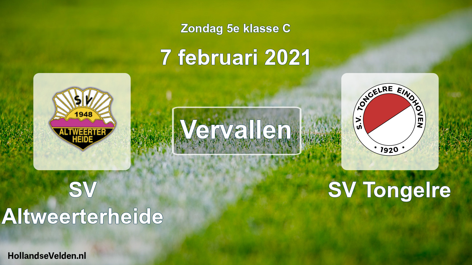 Scheduled Match: SV Altweerterheide - SV Tongelre (7 February 2021)