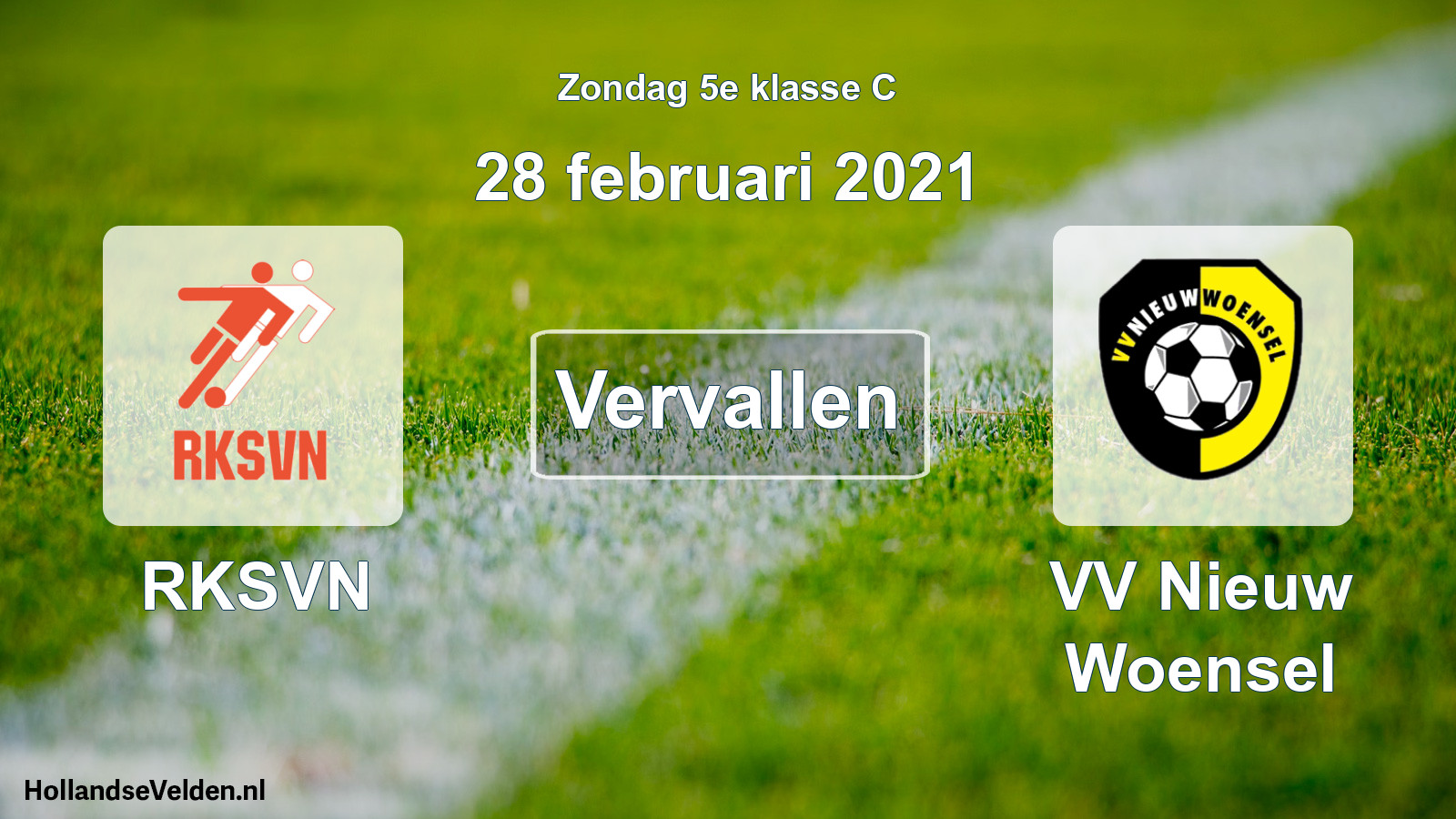 Scheduled Match: RKSVN - VV Nieuw Woensel (28 February 2021)