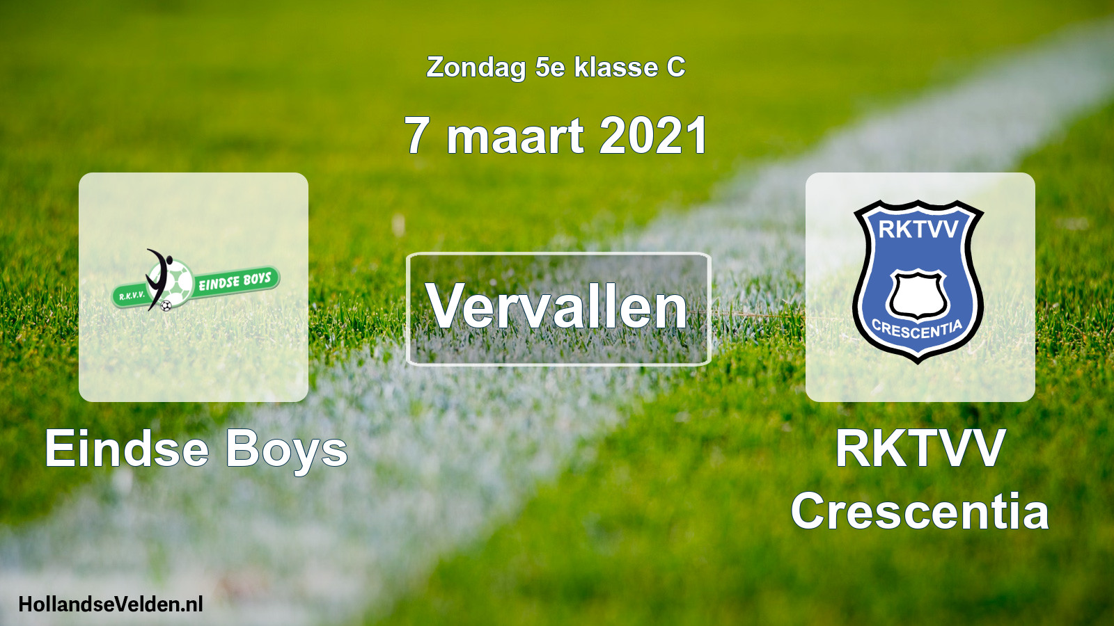 Scheduled Match: Eindse Boys - RKTVV Crescentia (7 March 2021)